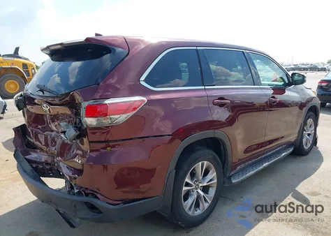 2016 Toyota Highlander Le Plus V6 from USA, damaged, VIN 5TDZKRFH5GS169747